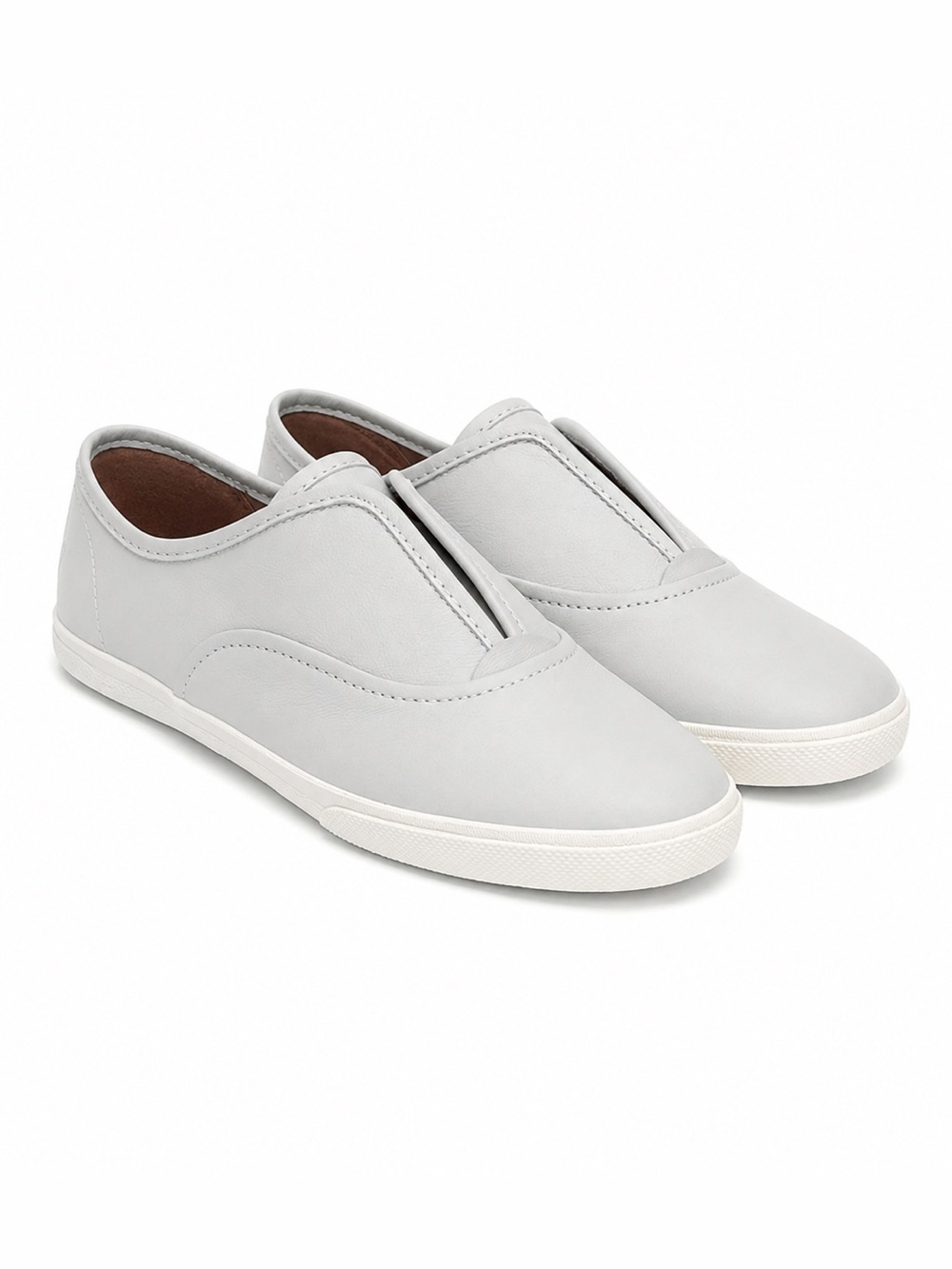 FRYE Maya CVO Slip-On Leather Sneakers Light Gray Size 7